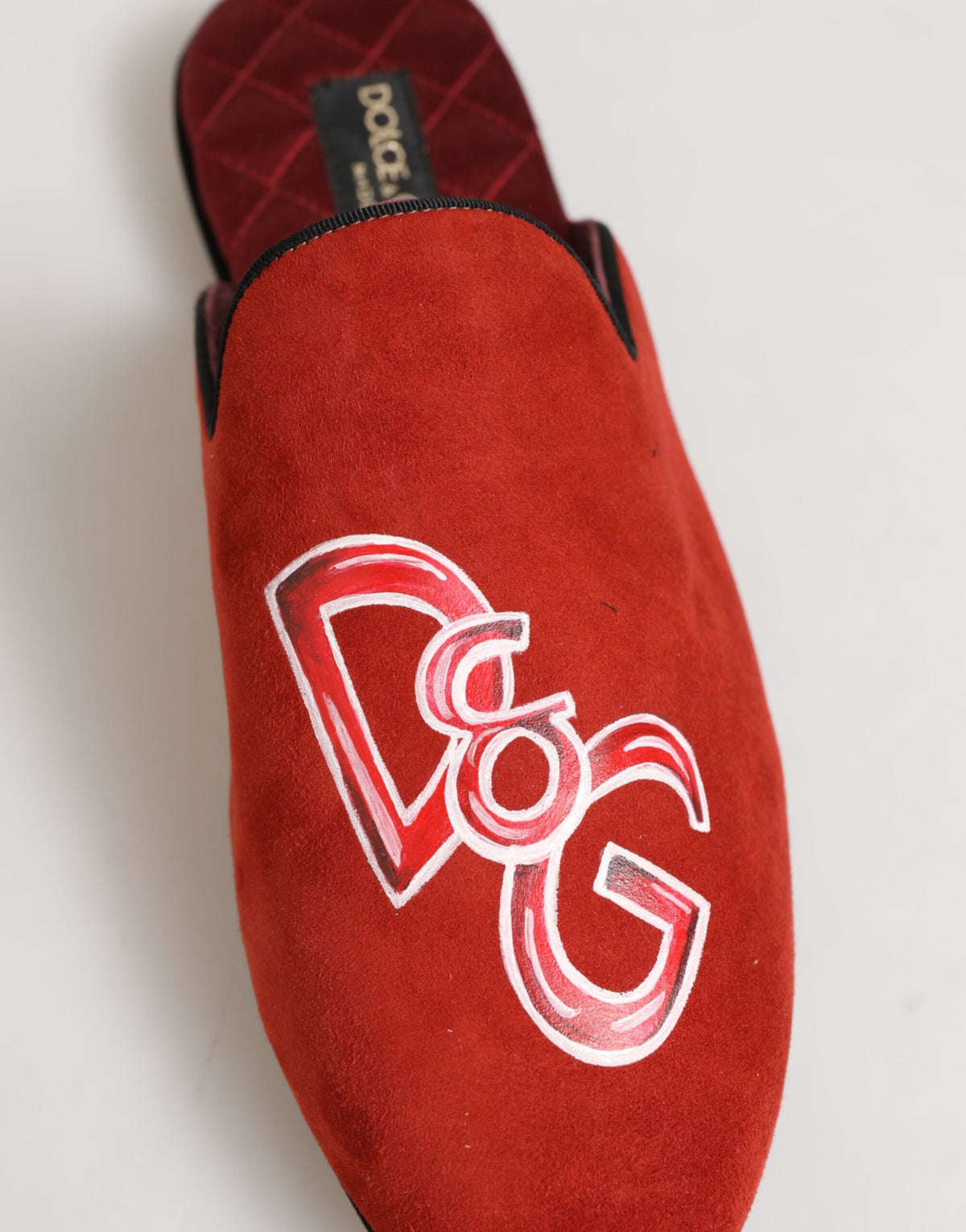 Red Suede DG King Men House Slippers Shoes