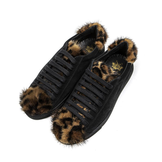 Black Leather Women's Sneaker