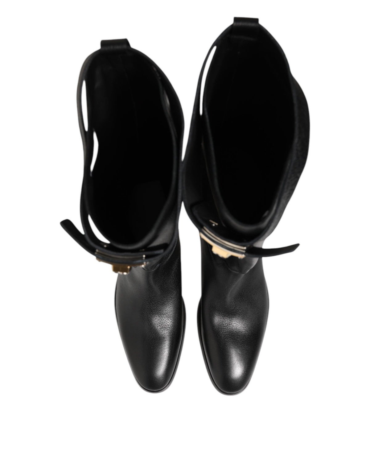 Black Logo Plaque Over The Calf Boots Shoes