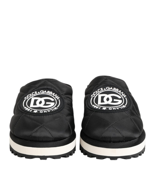 Black Nylon Low Top Slip On Sneaker Shoes