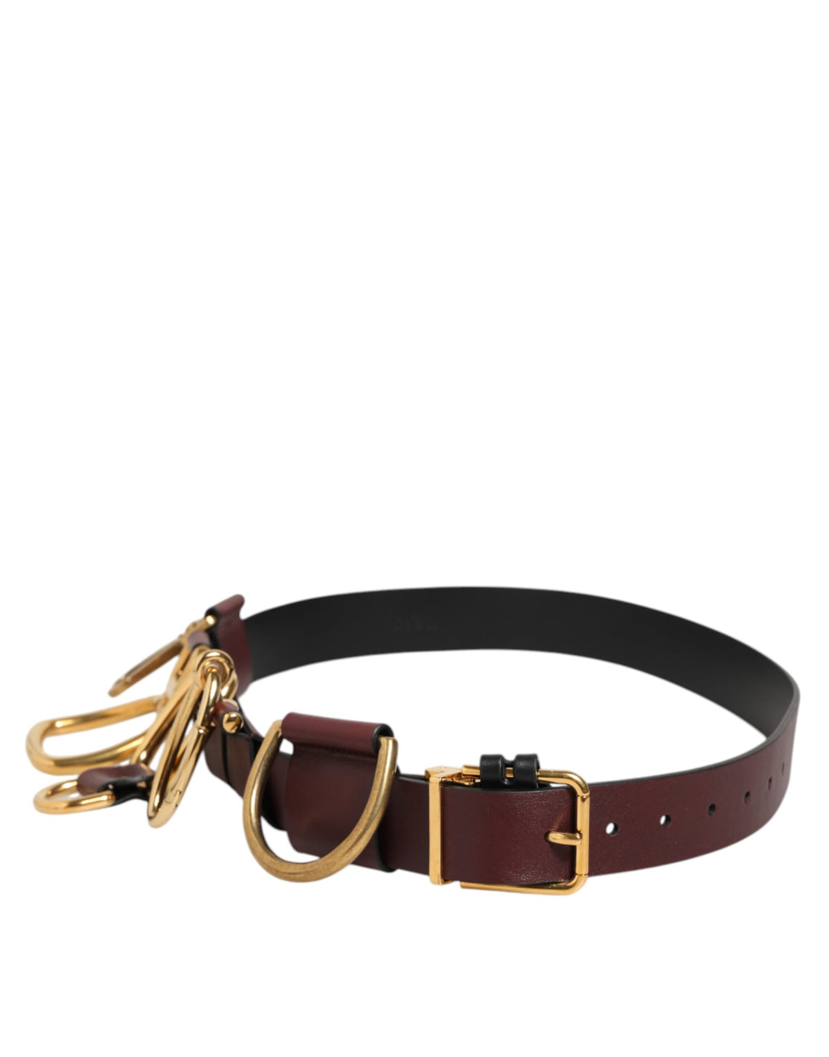Brown Key Ring Clip Attachments Buckle Belt