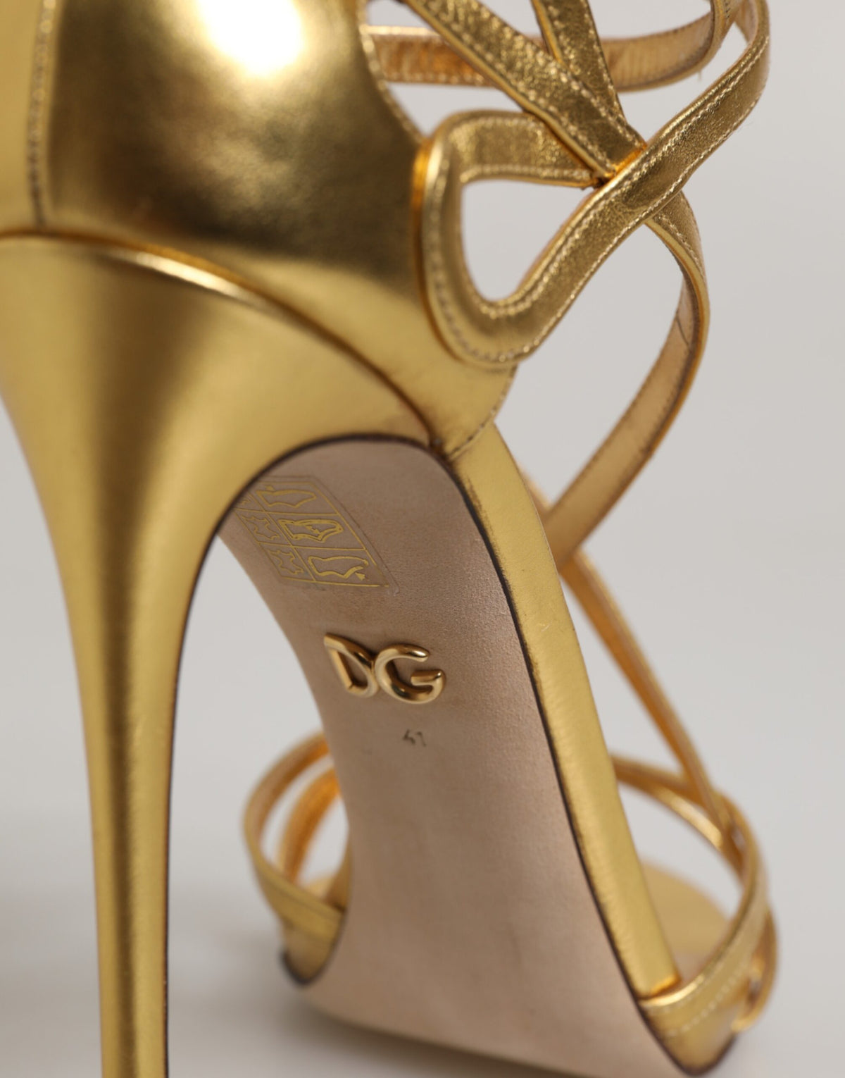 Gold Leather Keira Heels Sandals Shoes