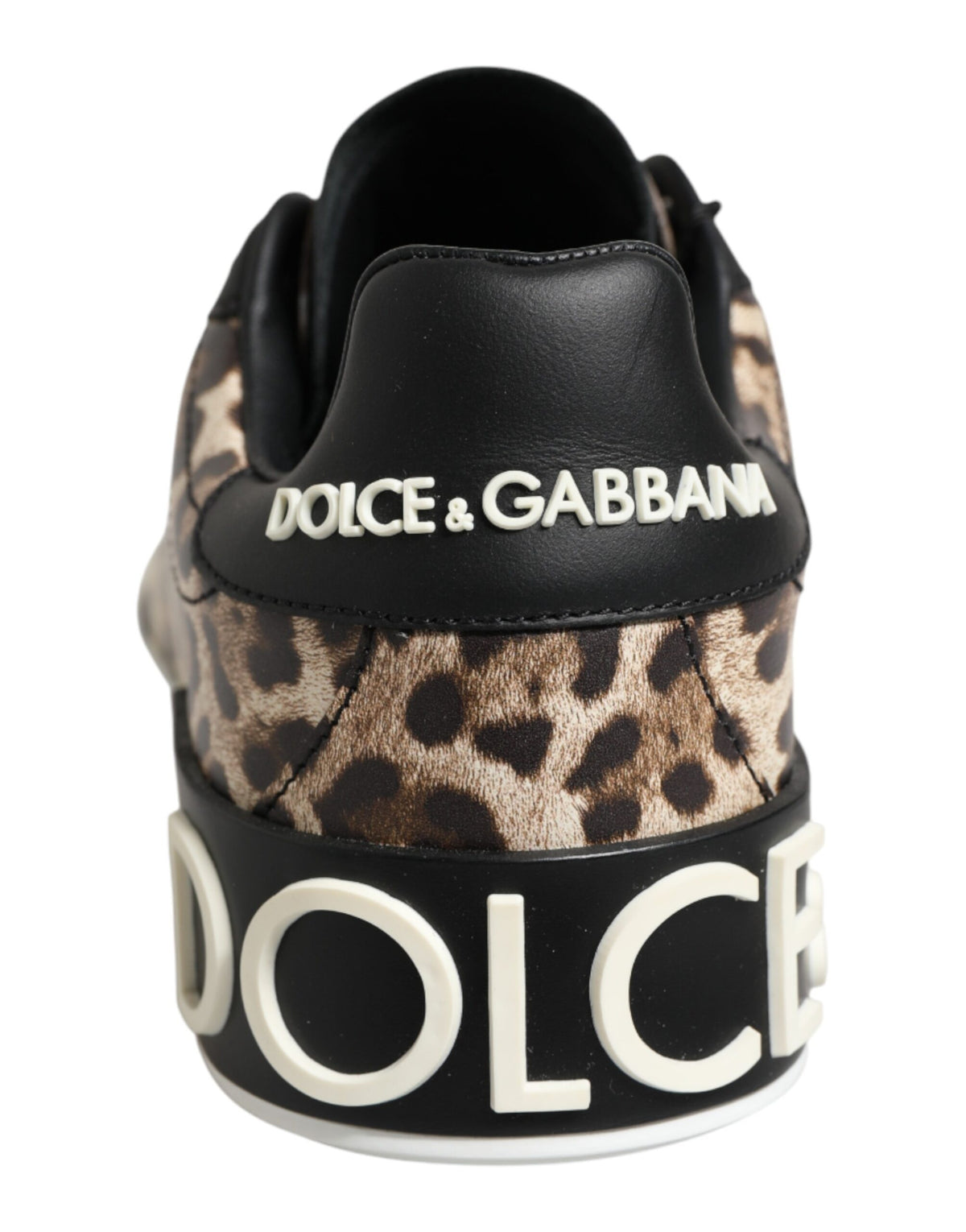 Brown Leather Leopard Low Top Sneakers Shoes