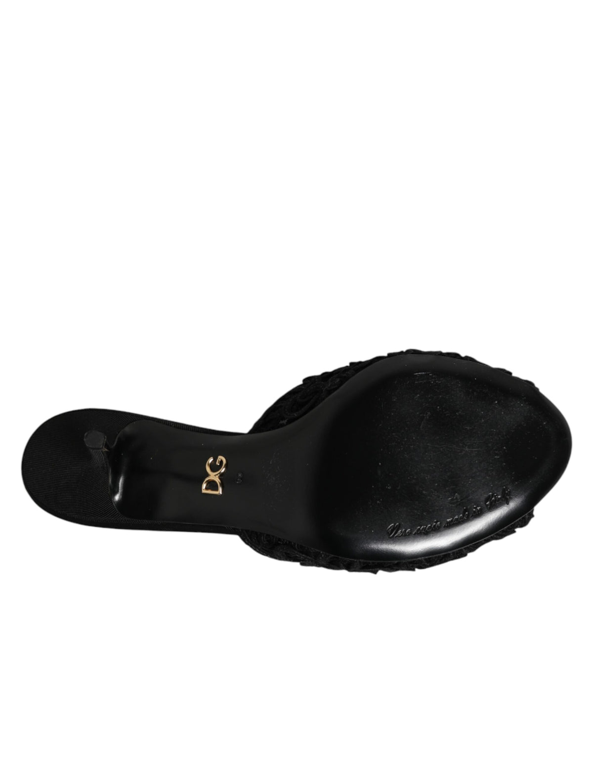 Black Embroidered Slip On Heels Slides Shoes