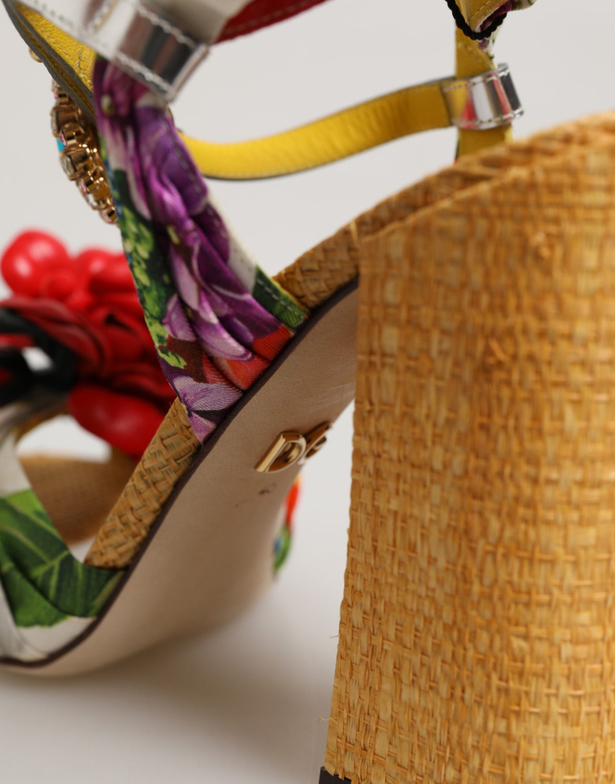 Multicolor Floral Crystal Embellished Sandals Shoes