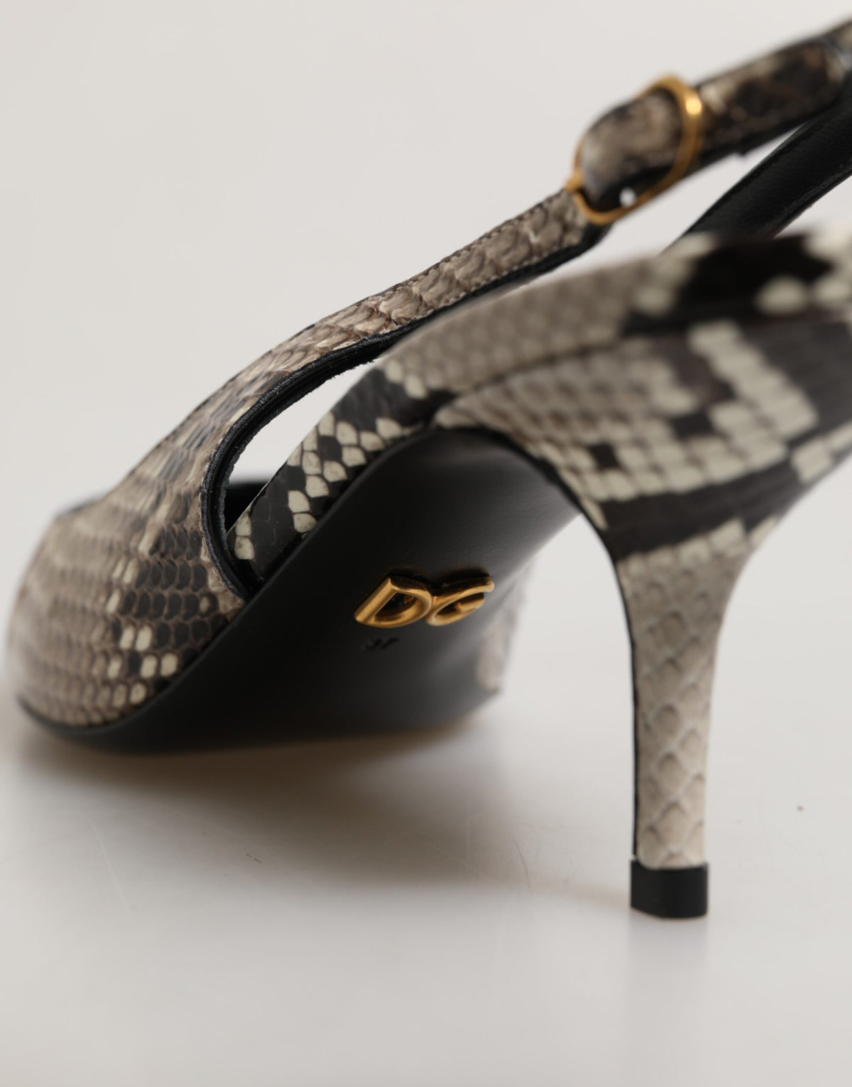 Multicolor Leather Heels Slingback Shoes