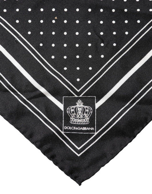 Scarf Black Poka Dot Men Square Handkerchief