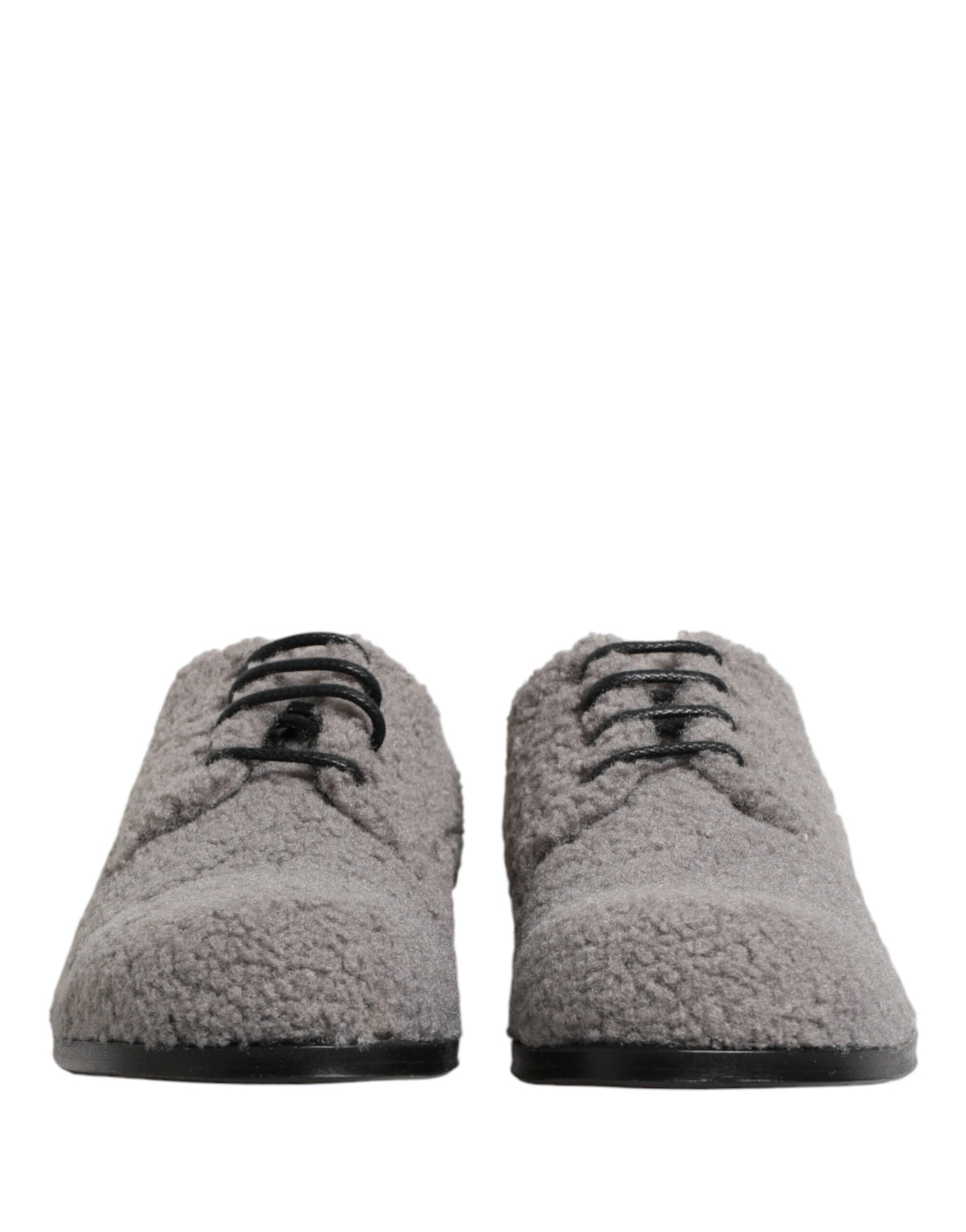 Gray Fleece Lace Up Men Derby Dress Shoes