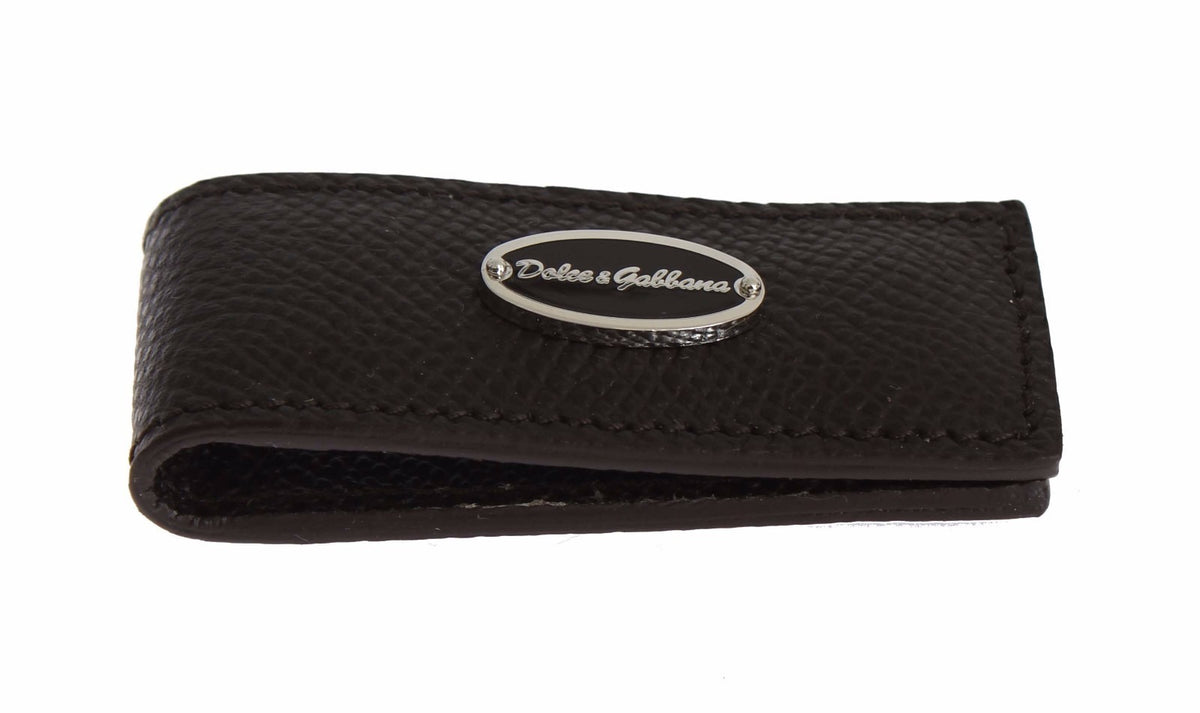 Brown Leather Magnet Mens Money Bar Clasp Money Cash Clip