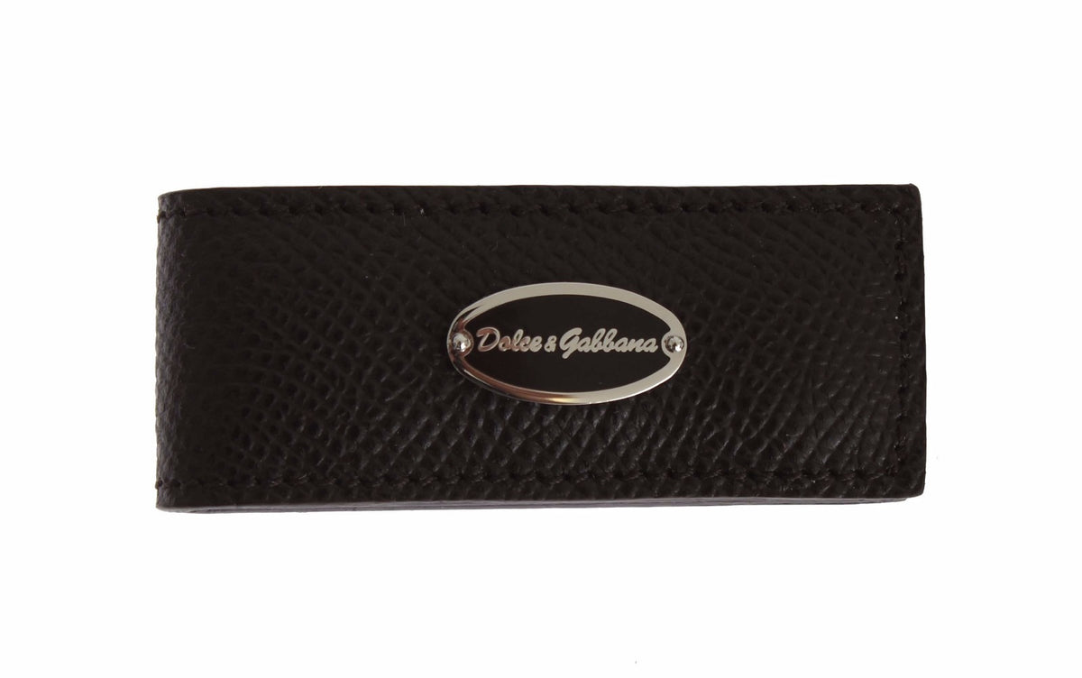 Brown Leather Magnet Mens Money Bar Clasp Money Cash Clip
