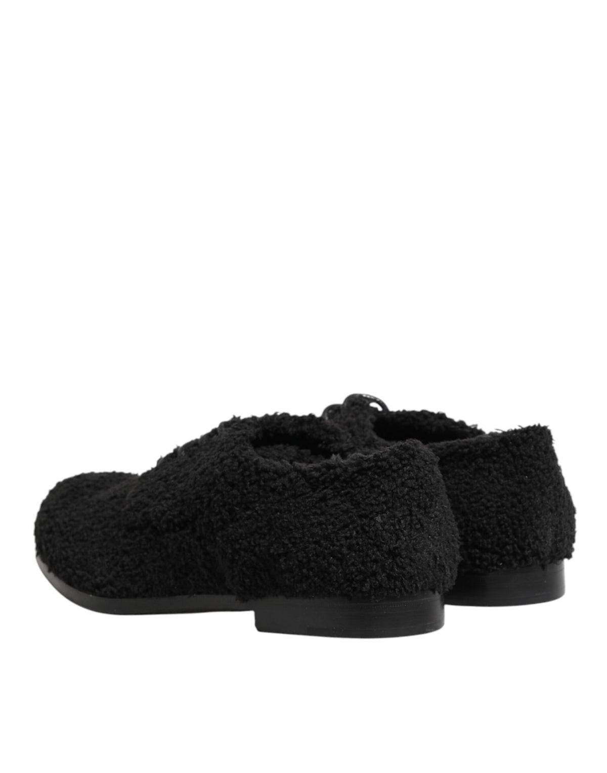 Men Black Riccio Shearling Dress Derby Shoes