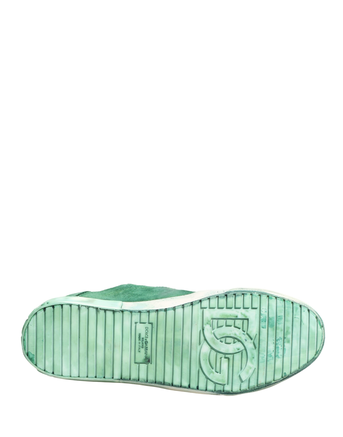 Green Suade DG Logo Sole Low Top Sneakers Shoes