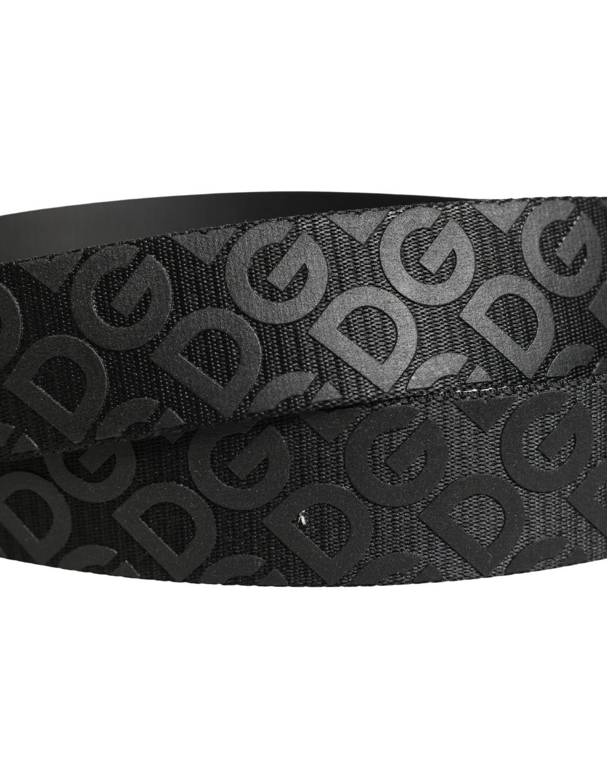 Black Logo Monogram Silver Metal Buckle Belt