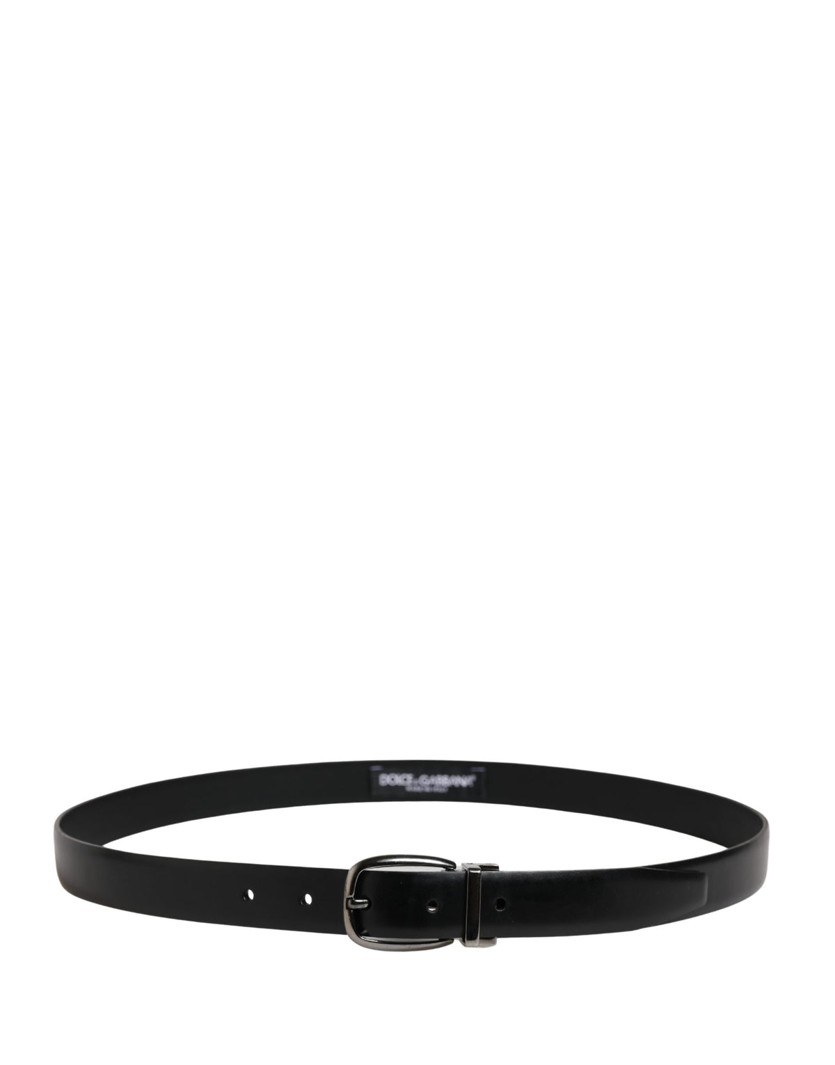 Men Black Classic Leather Metal Buckle Belt