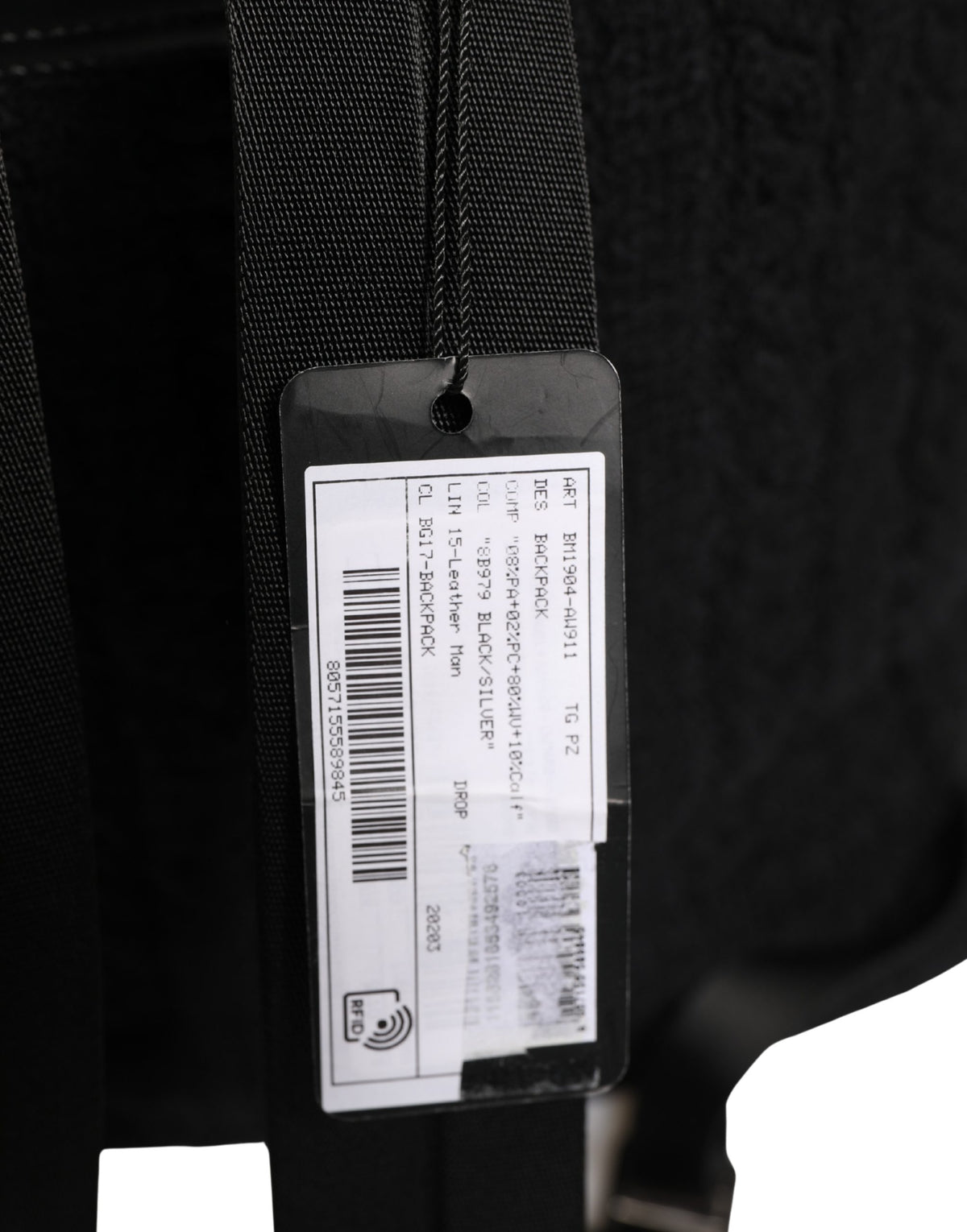 Black Tricot Wool Blend Duffel Backpack Travel Borse Bag