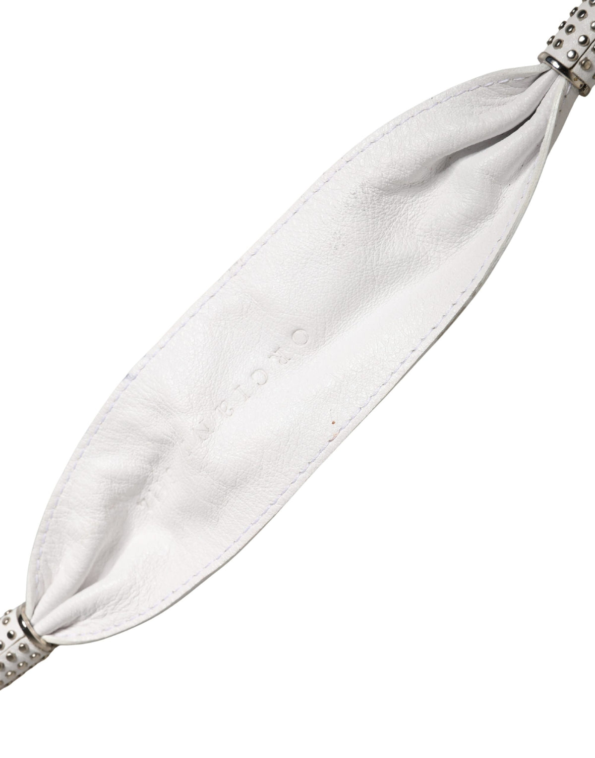 Women White Leather Embellished Wide Waist Cintura Belt