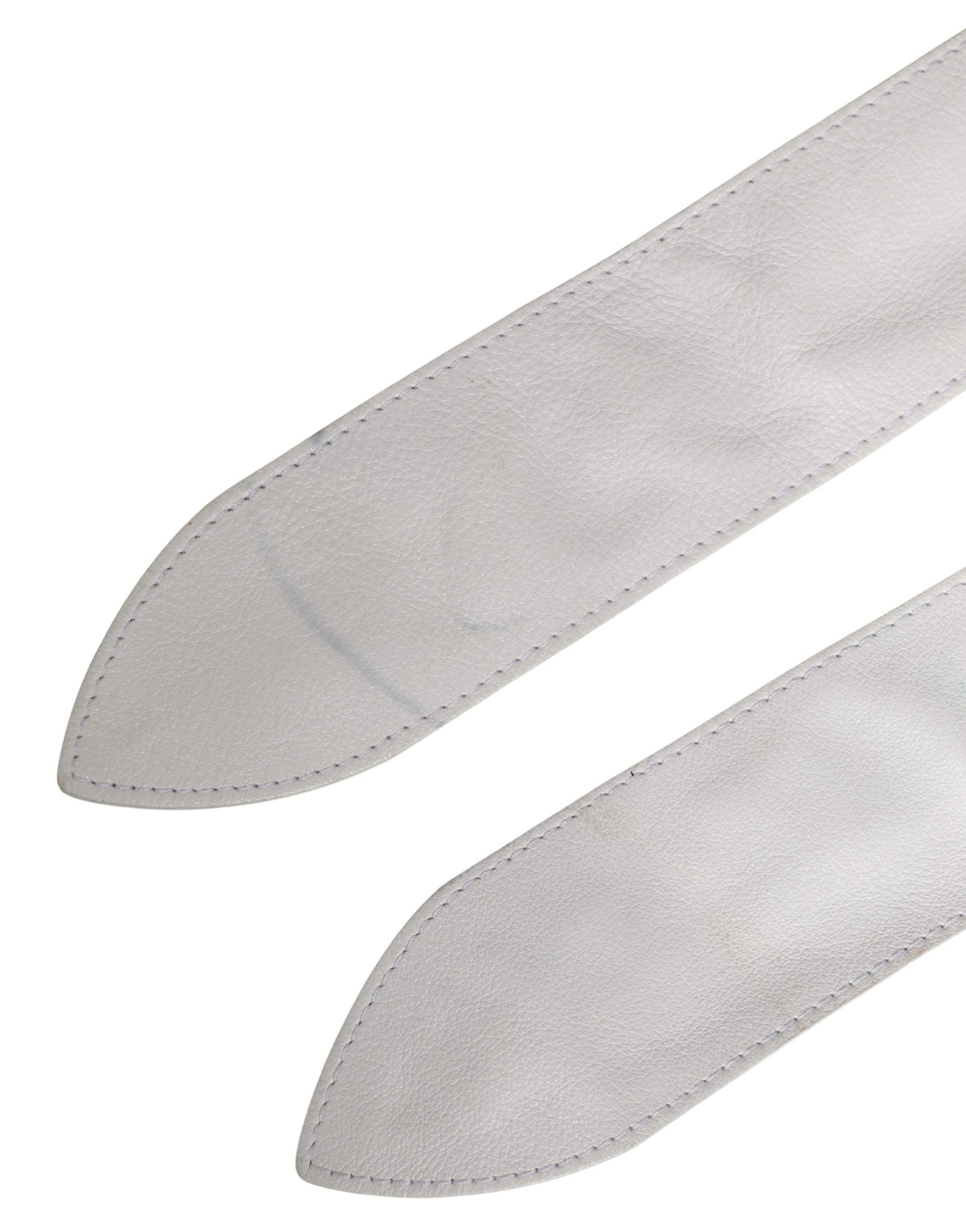 Women White Leather Embellished Wide Waist Cintura Belt