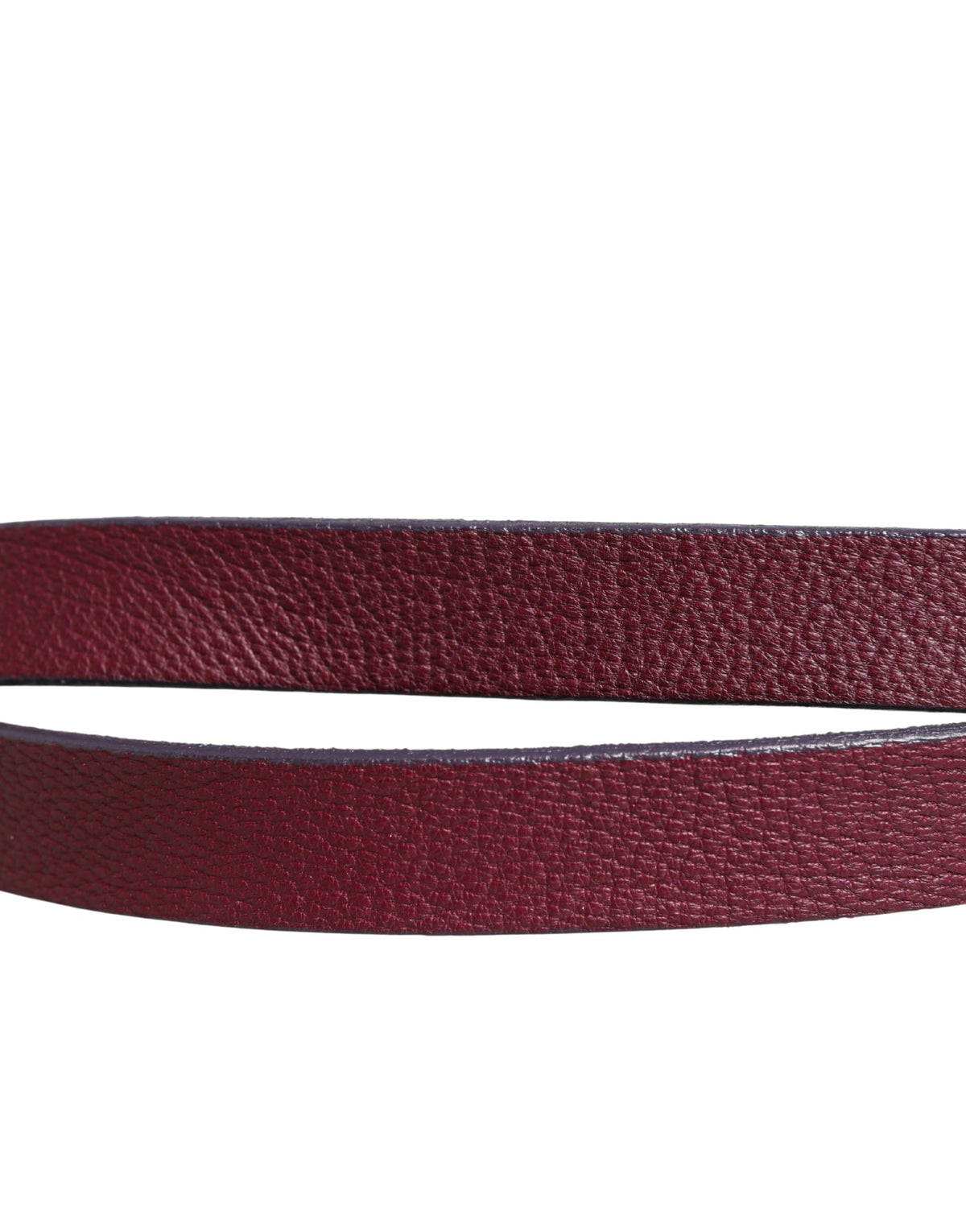 Maroon Leather Silver Metal Buckle Waist Women Belt