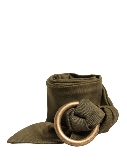 Army Green Cotton Round Buckle Waist Belt