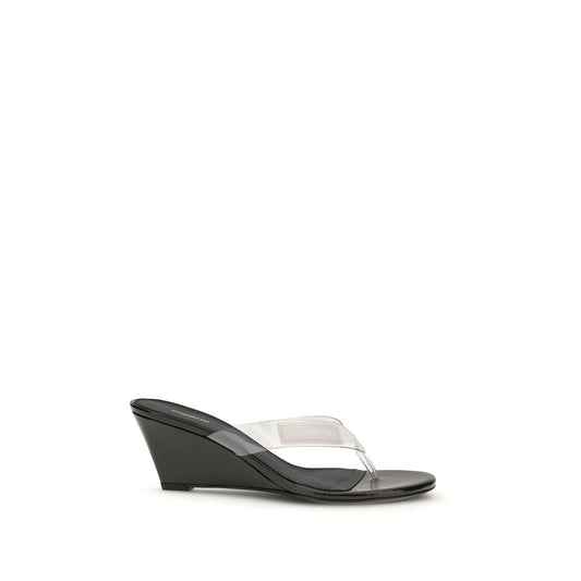 Black Pvc Flip-Flop Sandals