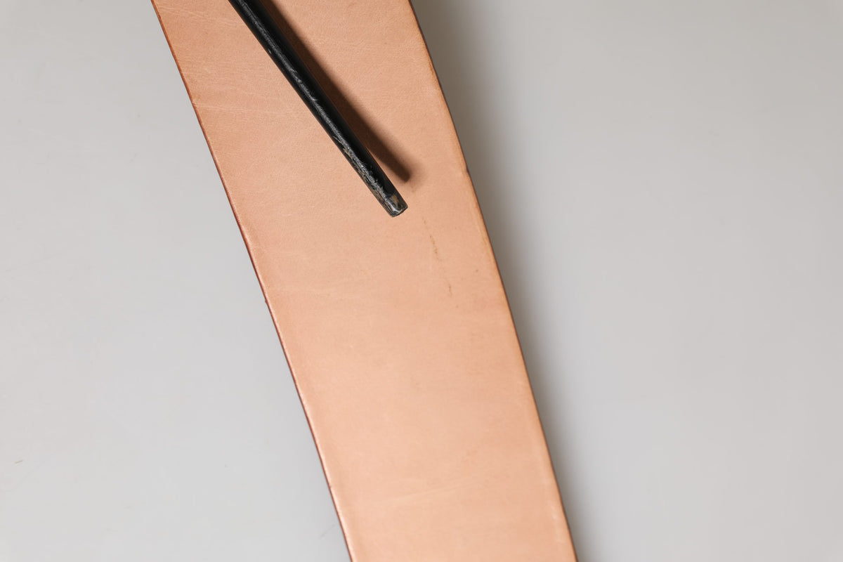 Beige Genuine Leather Wide Waist Metal Buckle Belt