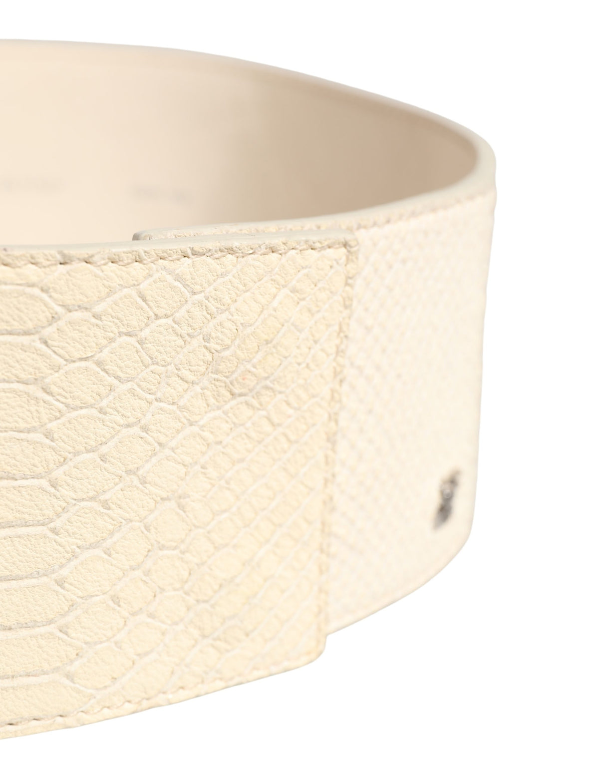 Off White Waxed Cotton Wide Fashion Waistband Belt