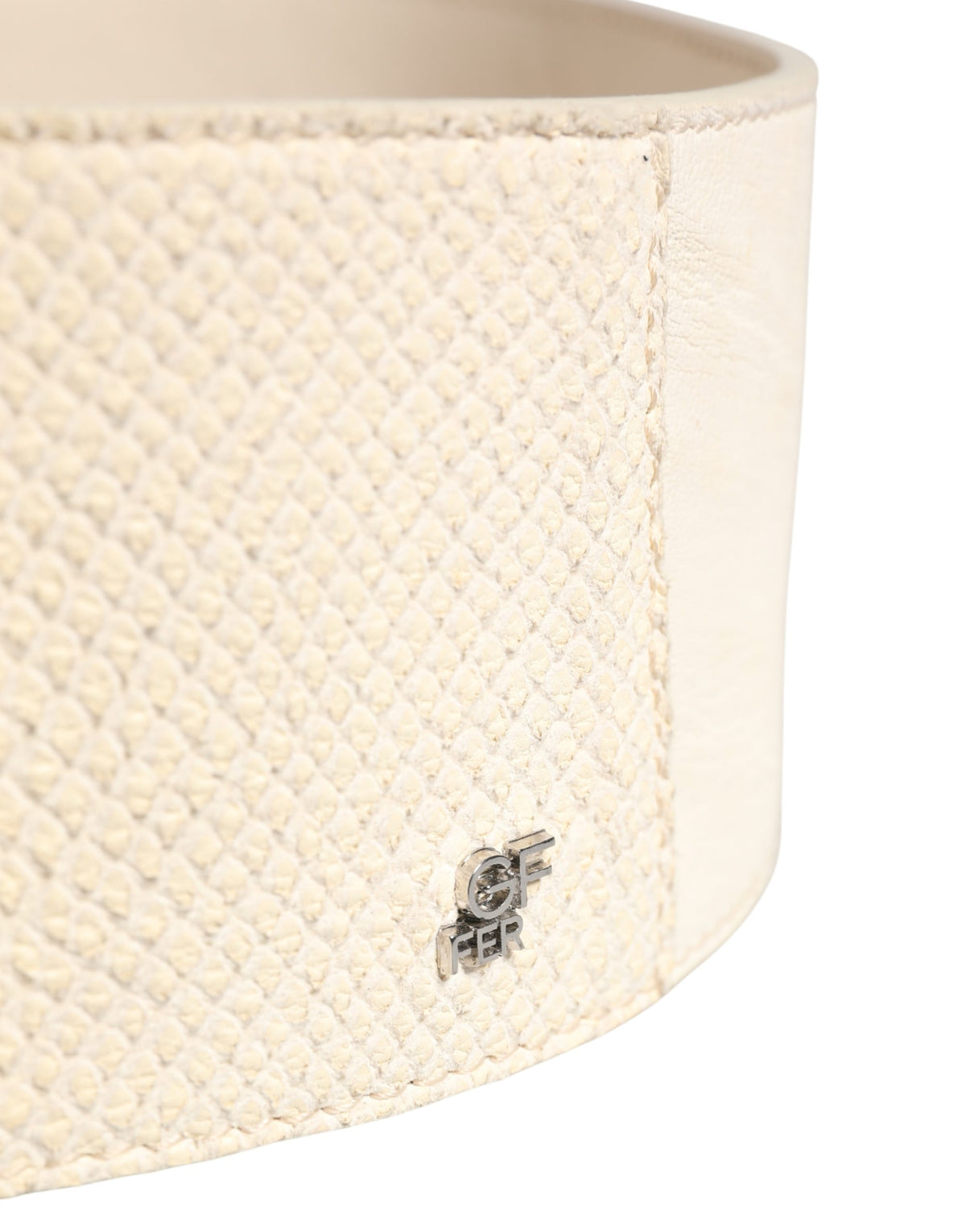 Off White Waxed Cotton Wide Fashion Waistband Belt