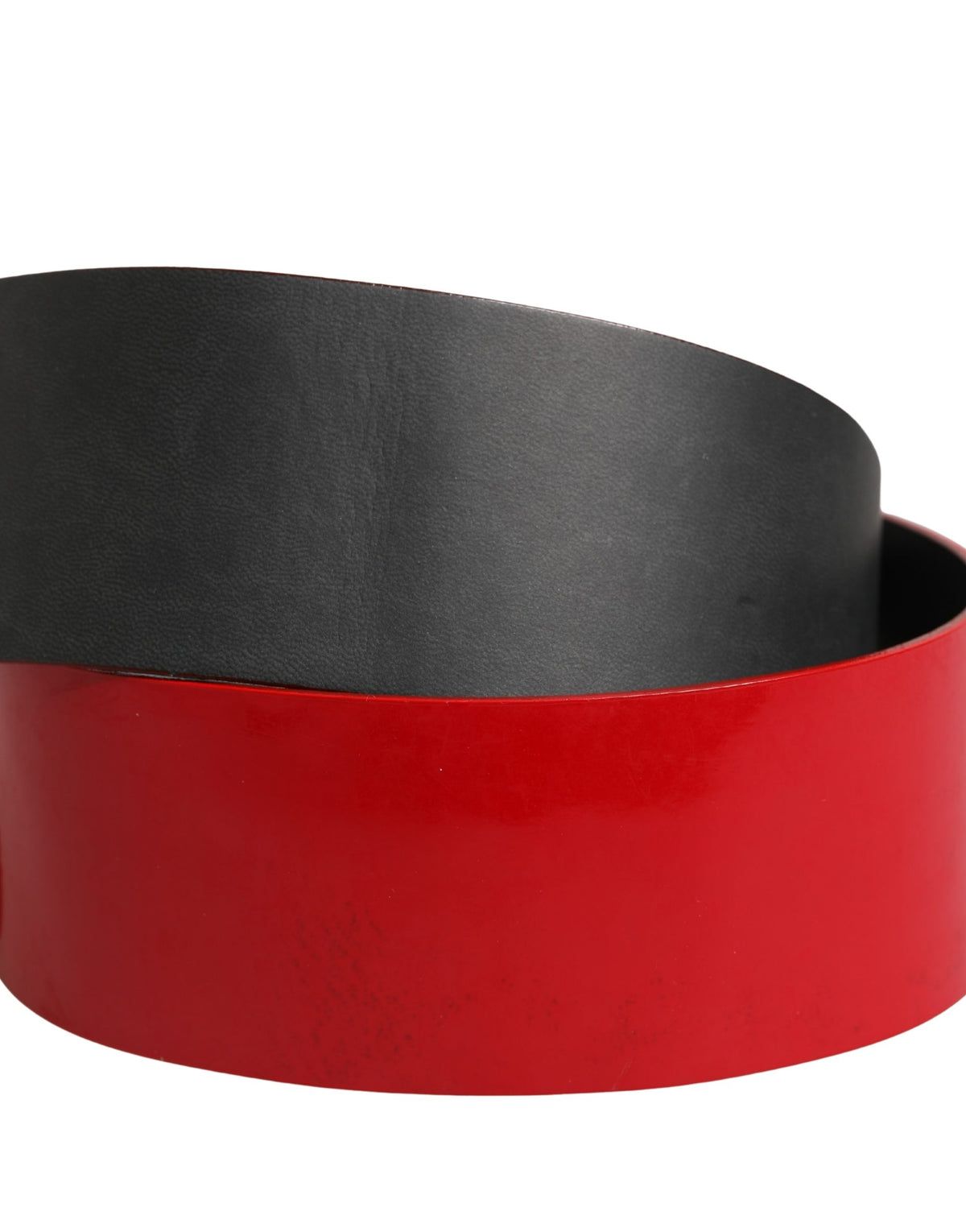 Red Wide Waist Silver Metal Buckle Belt