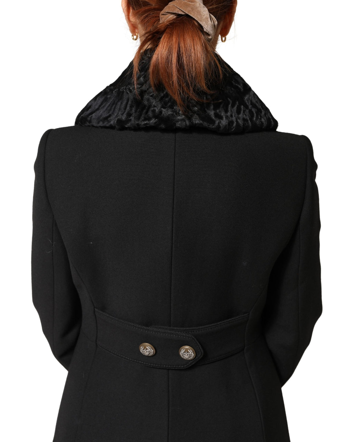 Black Lamb Fur Women Neck Warmer Winter Scarf