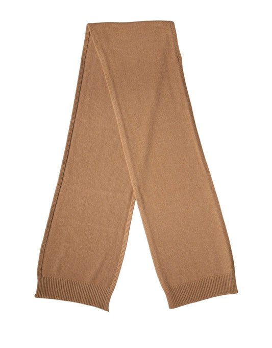 Brown Cashmere Knitted Men Neck Warmer One Size Scarf