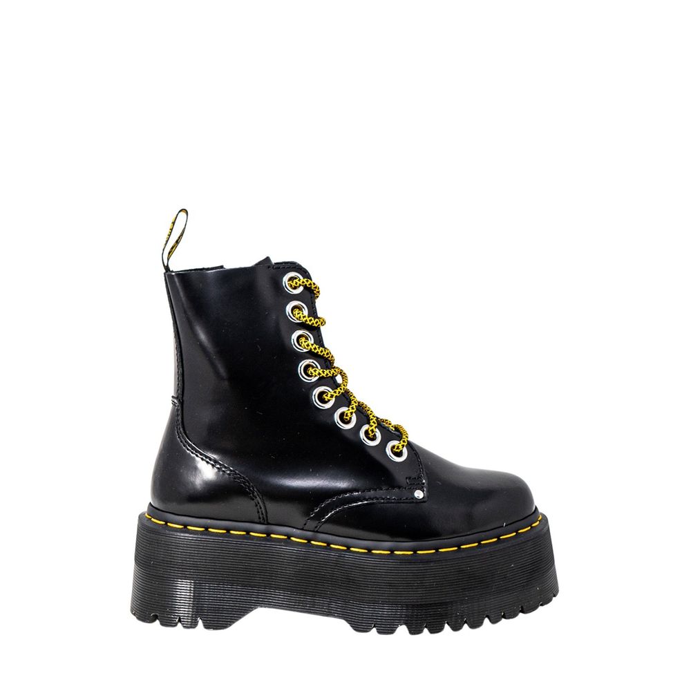 Black Leather Lace-Up Boots