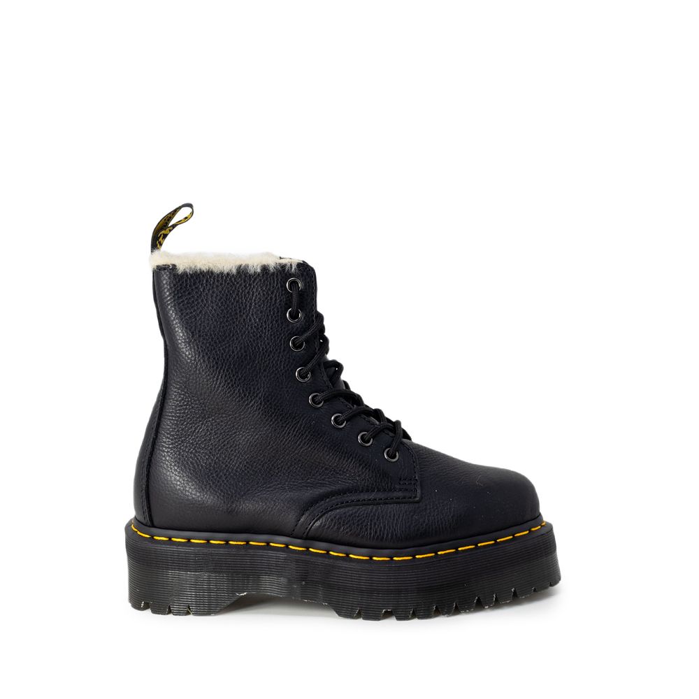 Black Leather Lace-Up Boots