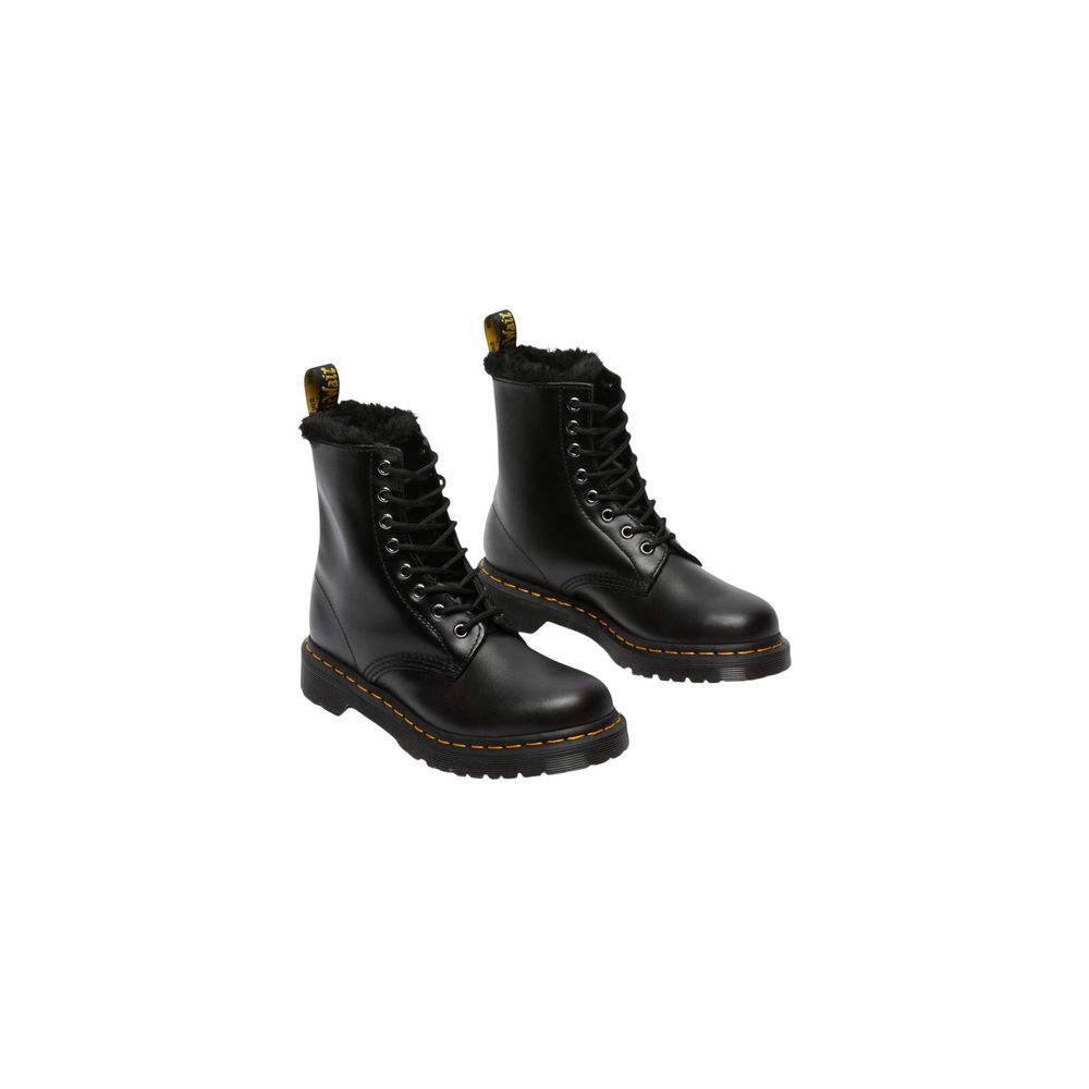 Black Leather Lace-Up Boots