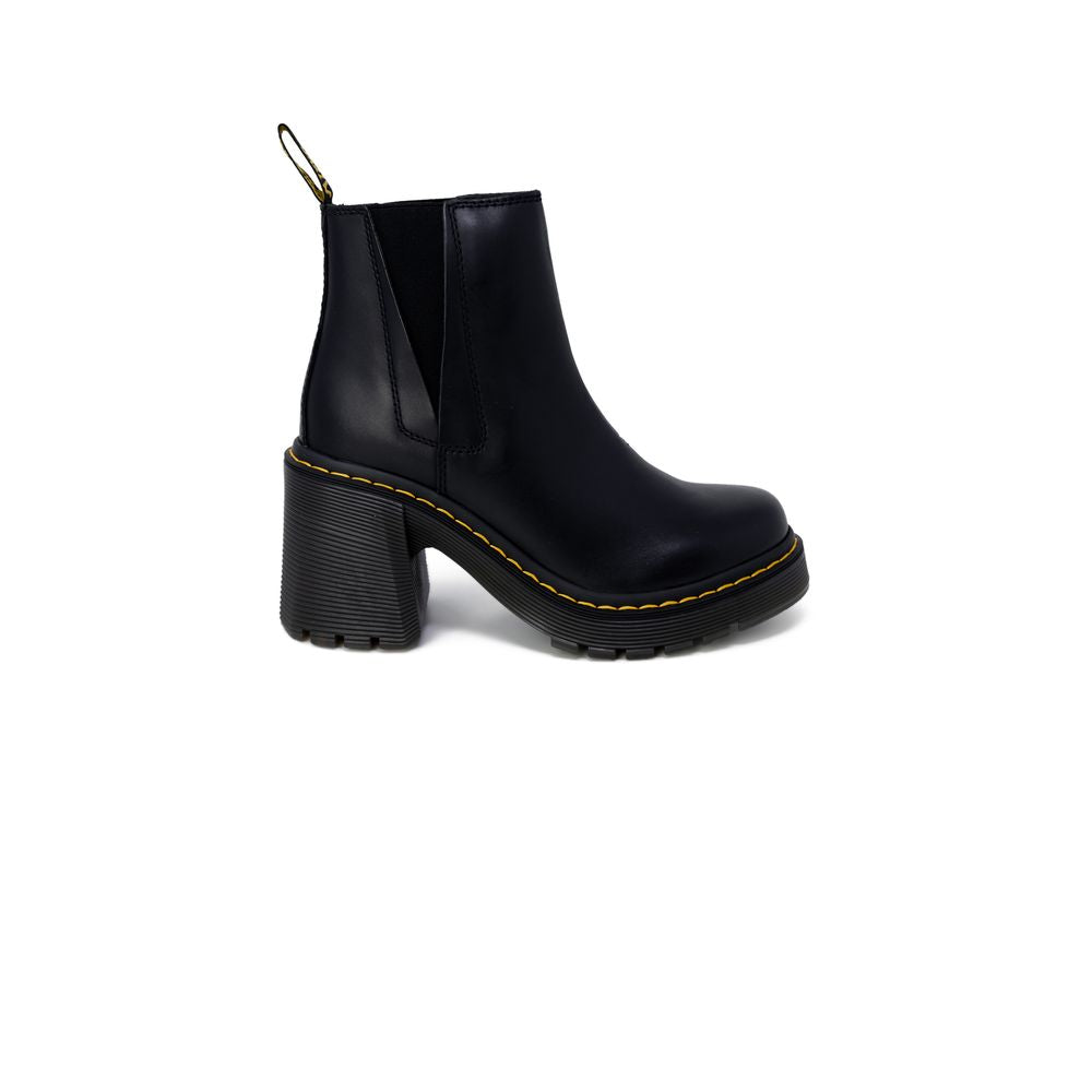 Black Leather High Heel Pumps
