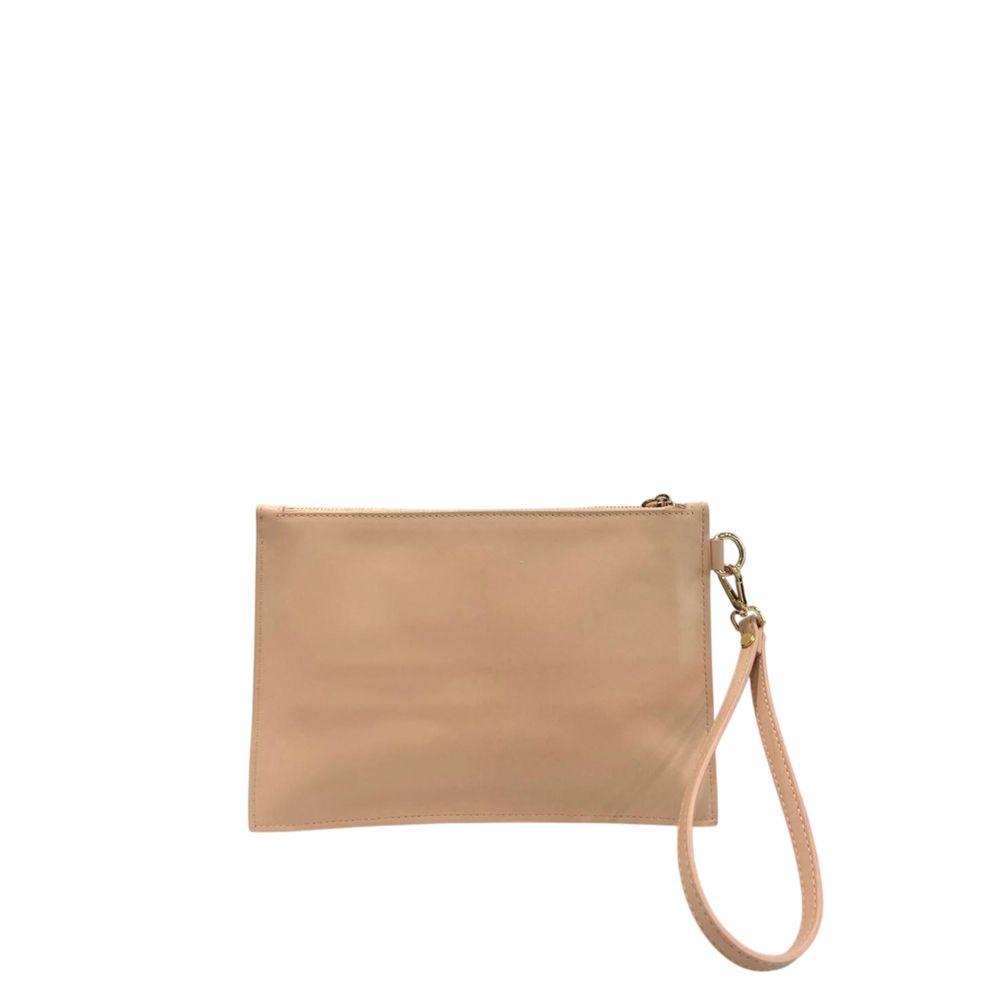 Pink Polyurethane Women Clutch