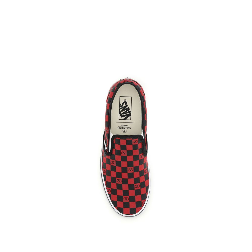 Red Cotton Low Top Sneakers