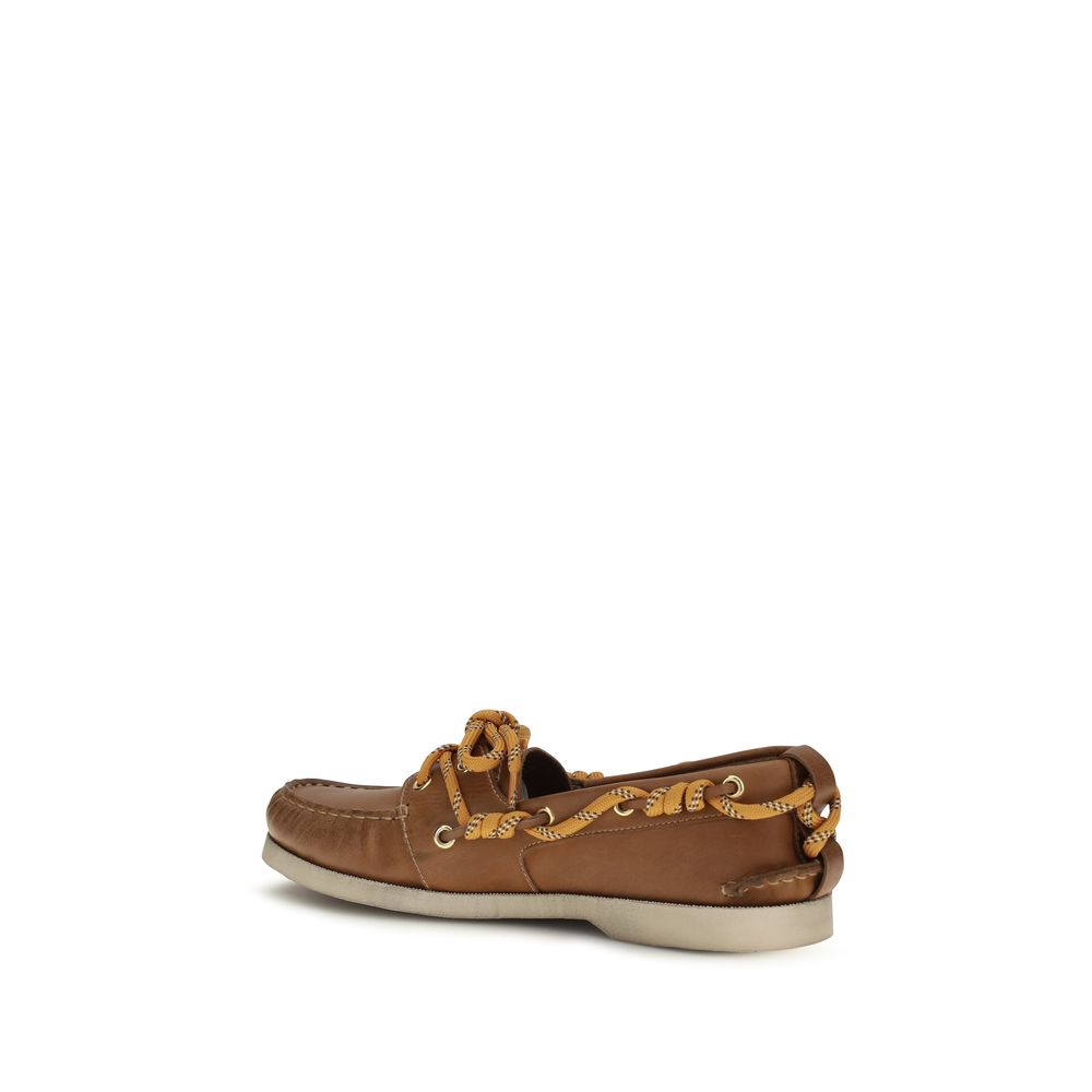 Brown Calf Leather Bos Taurus Slip-On Loafers