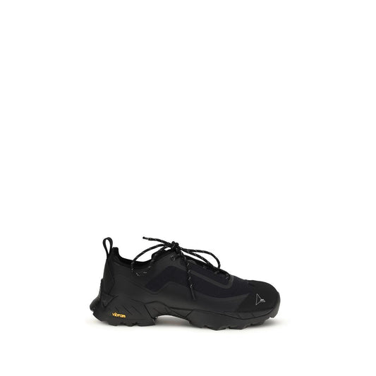 Black Polyester Athletic Sneakers
