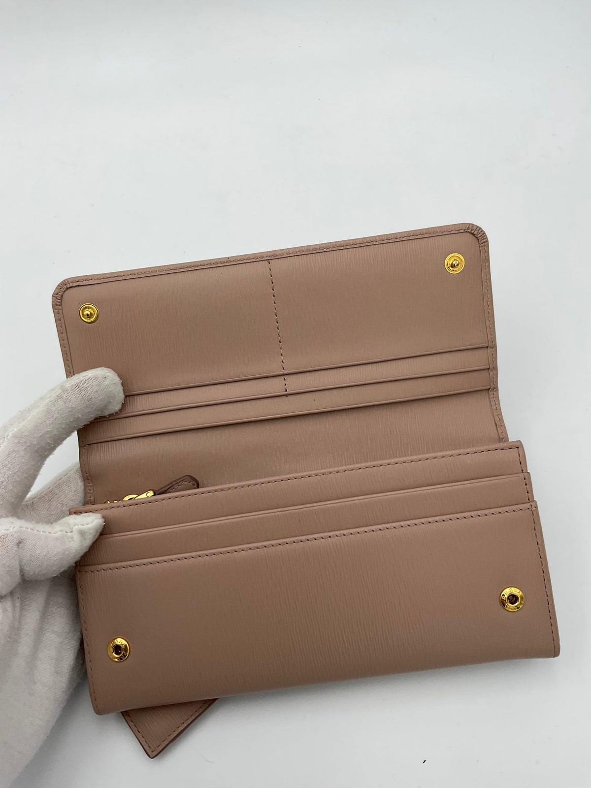 PRADA Powder Saffiano with Card Holder Wallet