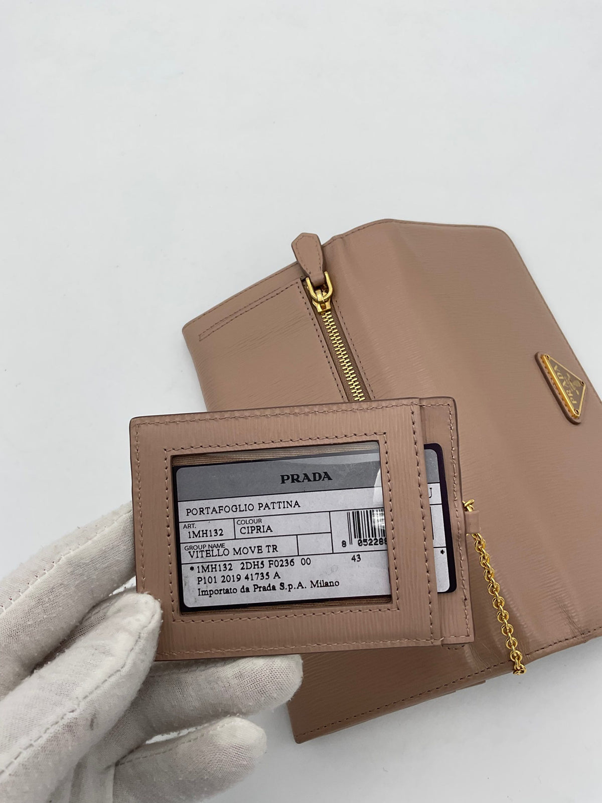 PRADA Powder Saffiano with Card Holder Wallet