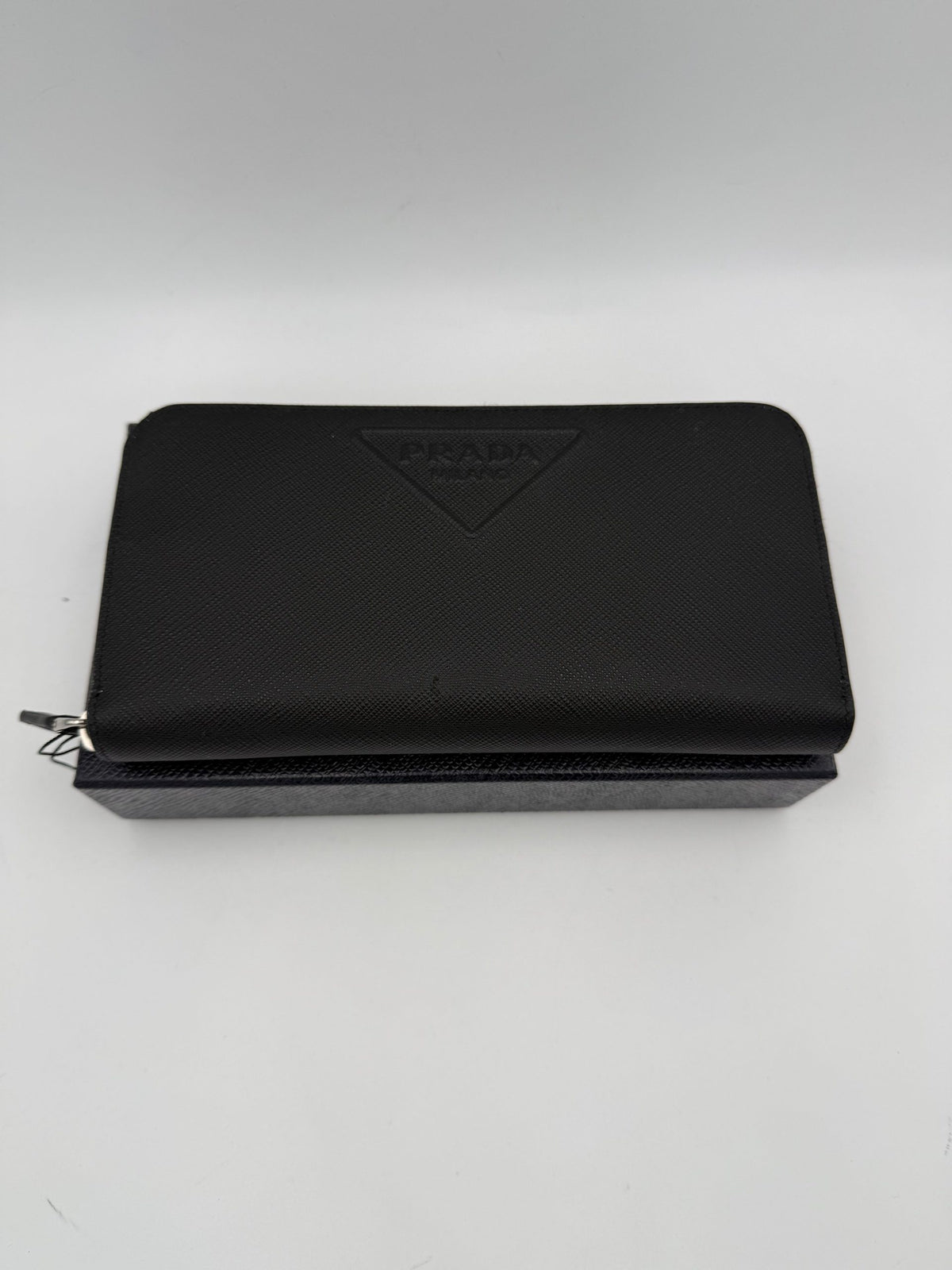 PRADA Zip in Saffiano Leather Wallet