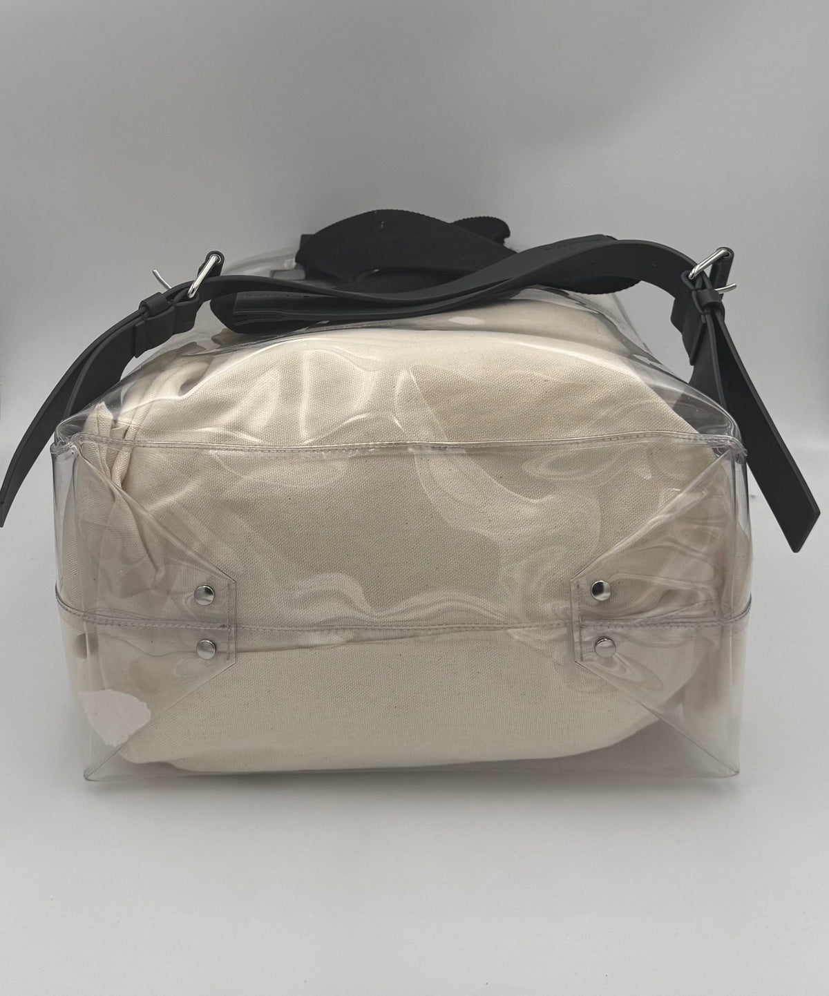 VALENTINO GARAVANI Leather and Transparent Plastic Backpack
