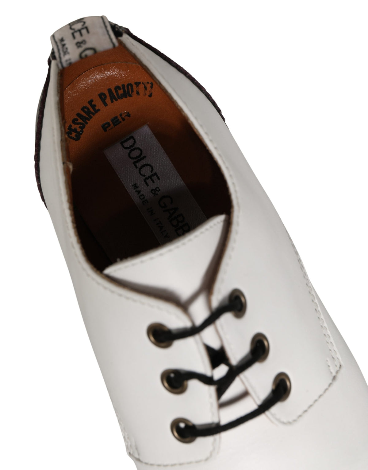 Black White Leather Derby Shoes
