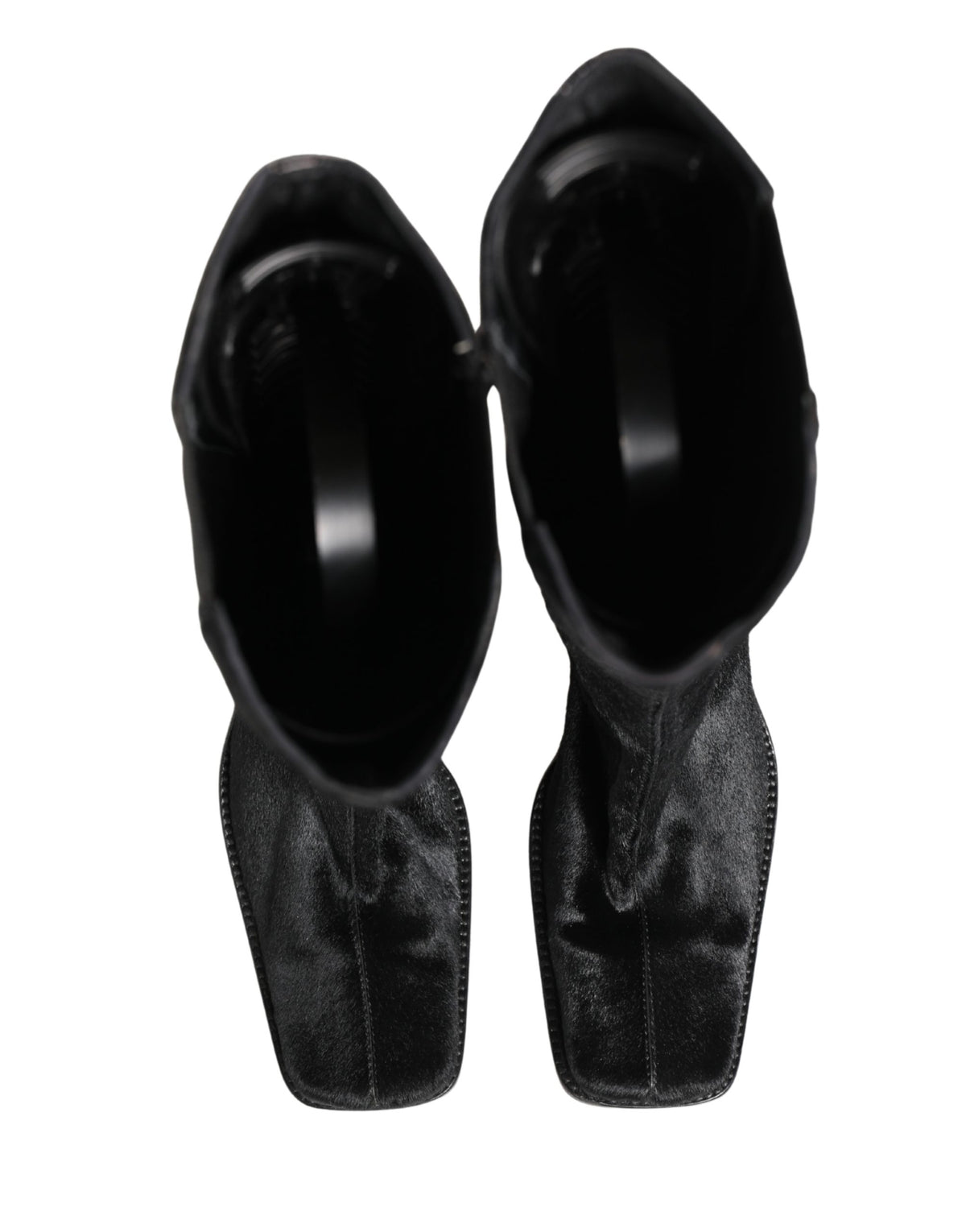 Black Suede Leather Knee High Boots Shoes