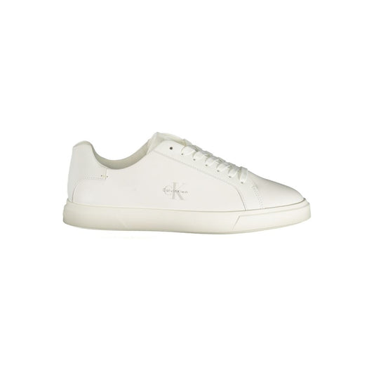 White Polyurethane Women Sneaker