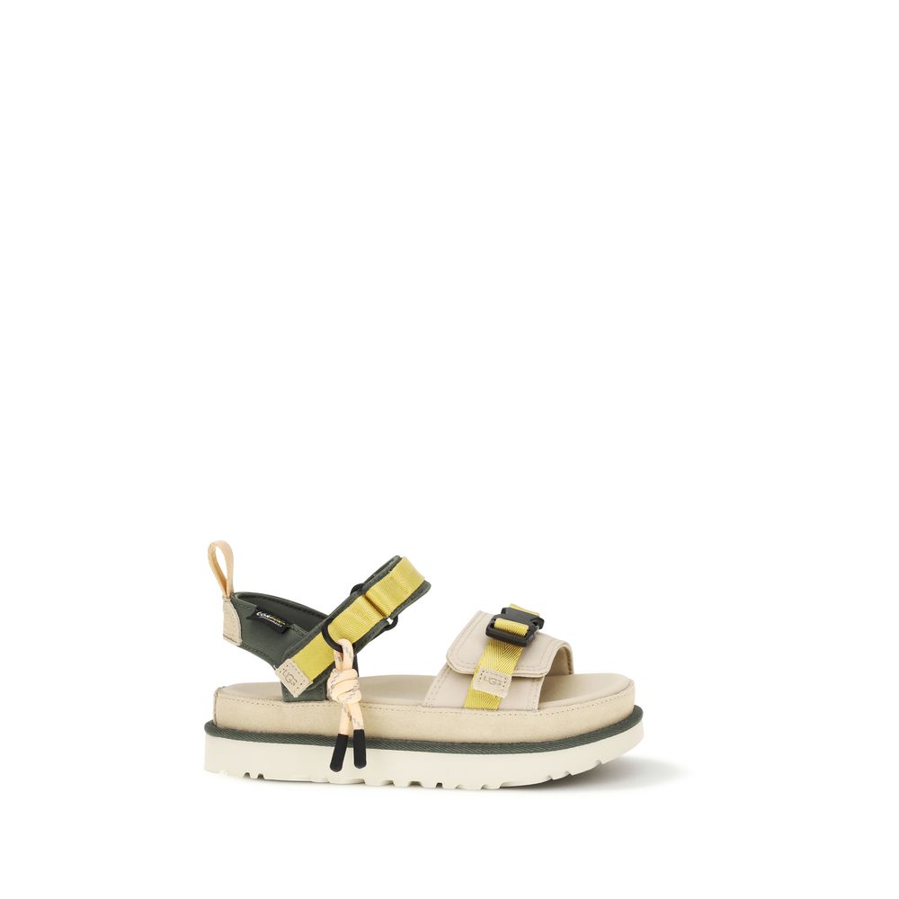 Beige Other Fibres Flat Sandals