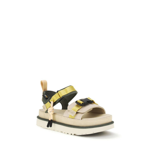 Beige Other Fibres Flat Sandals