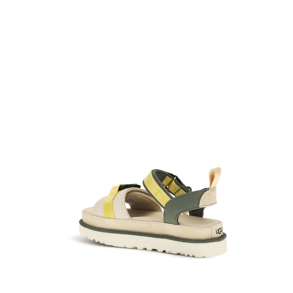Beige Other Fibres Flat Sandals