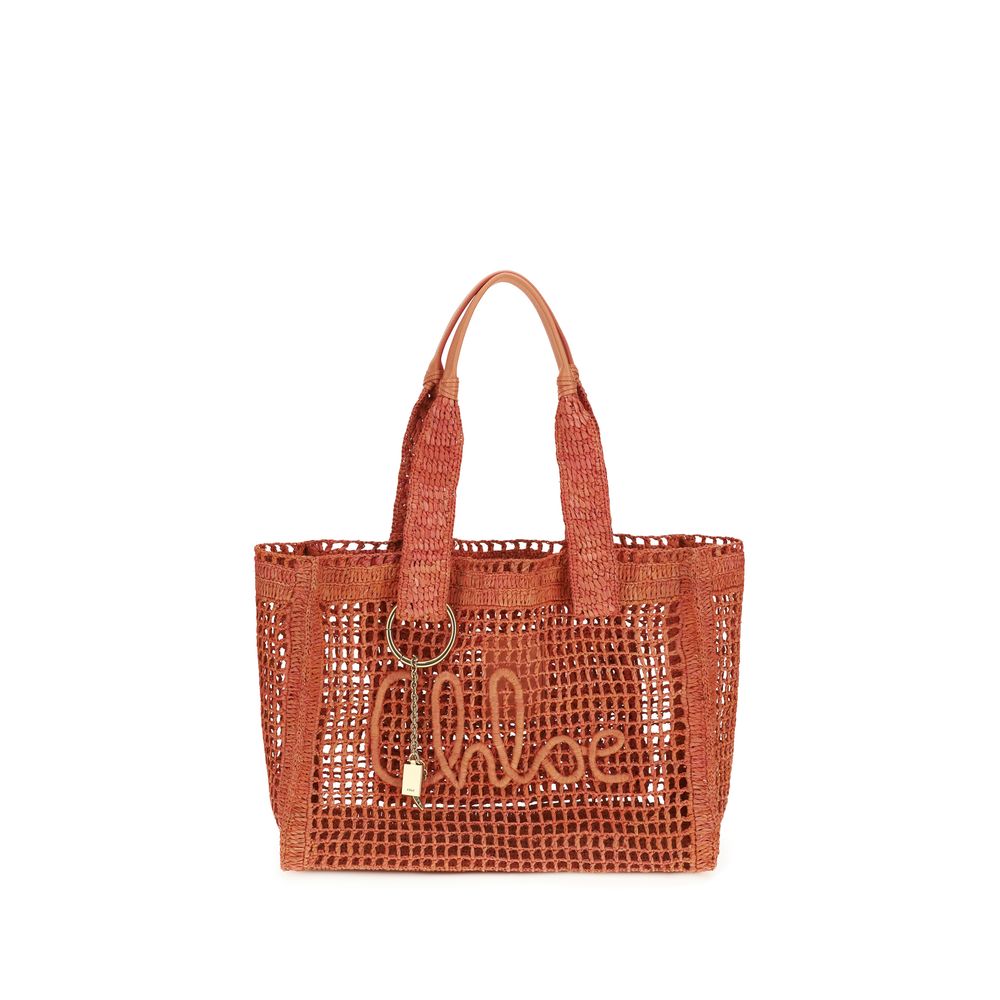 Red Raffia Shoulder Bag