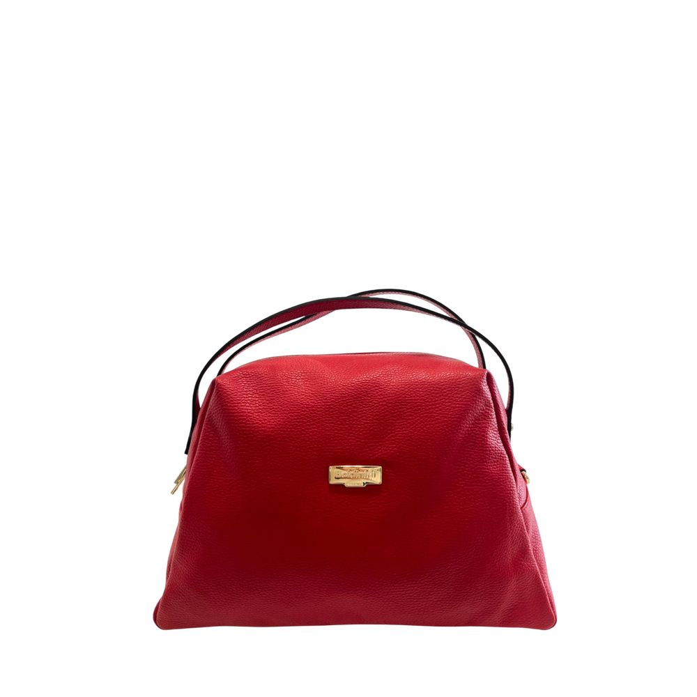 Red Leather Women Shoulder Bag